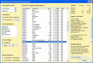 Vokabelimport aus dem Internet